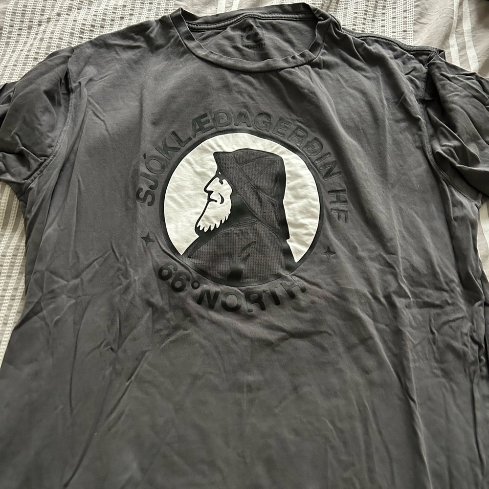 Gray Short Sleeve Tee with Bold Logo